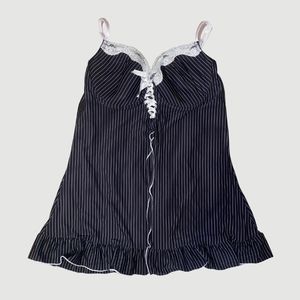 y2k pinstripe babydoll top